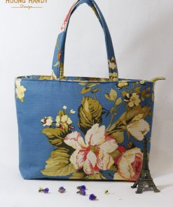 Túi xách linen xanh-HT190119