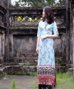 Set Áo dài boho xanh bạc hà -HA191106
